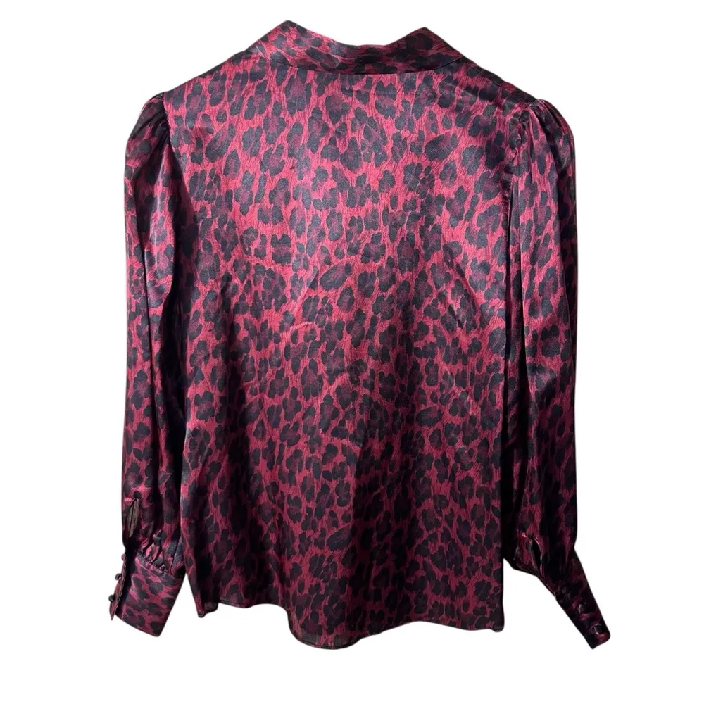 The Kooples Leopard Print Burgundy Top Size 1 (US Size Small) - Image 5