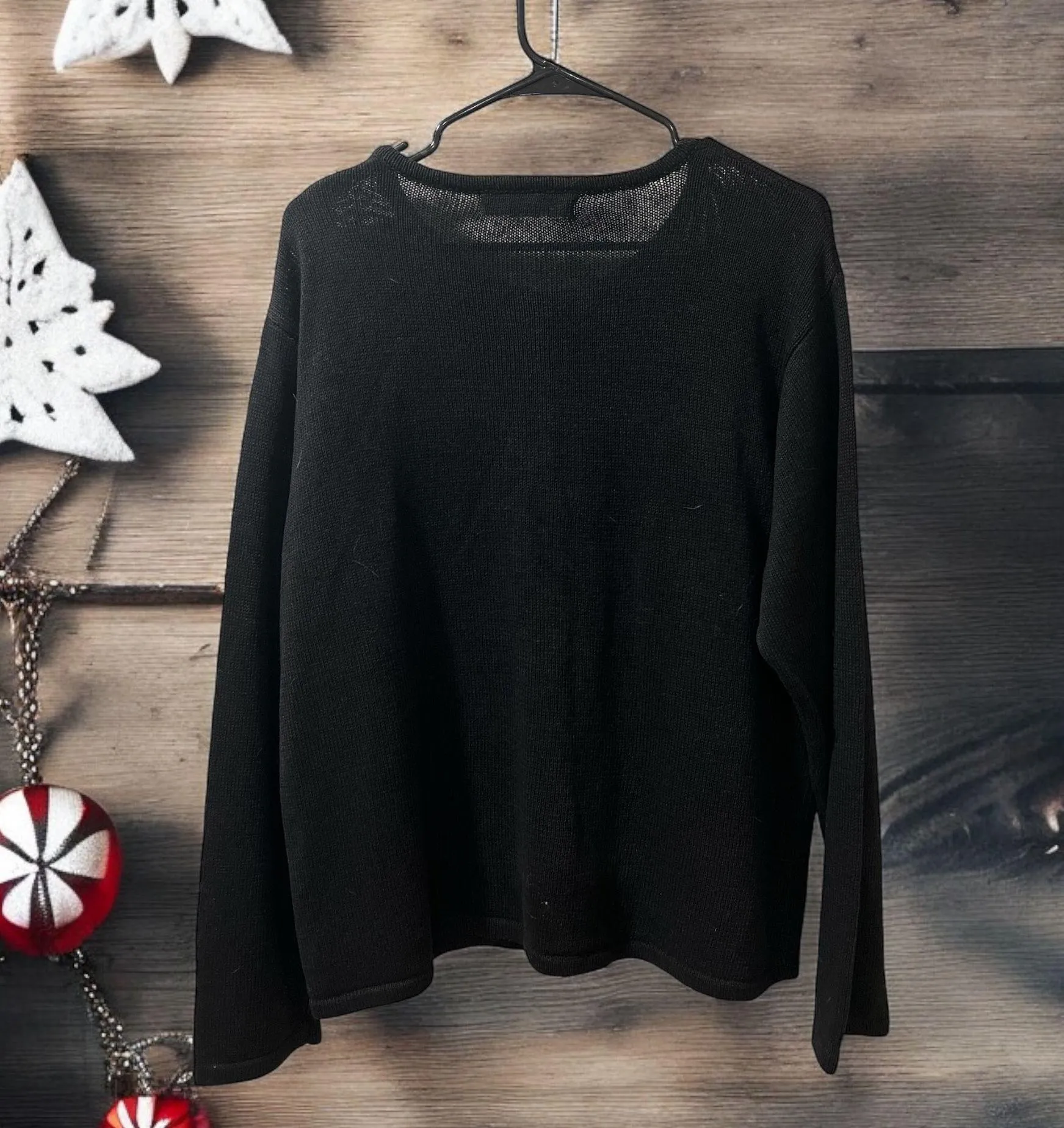 Arriviste Beaded Christmas Cardigan Sweater Vintage Presents Stars Women's L Multiple Size L - Image 3