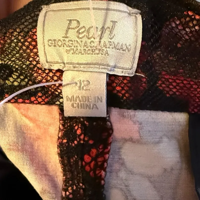 Pearl‎ Georgina Chapman of Marchesa Floral Pants nwt Black Size 12 - Image 6