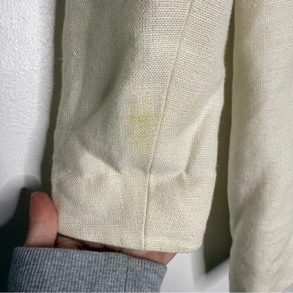 Emerson Fry Linen Blazer Wingtip 2 Dinner Jacket Size 0 White - Image 5