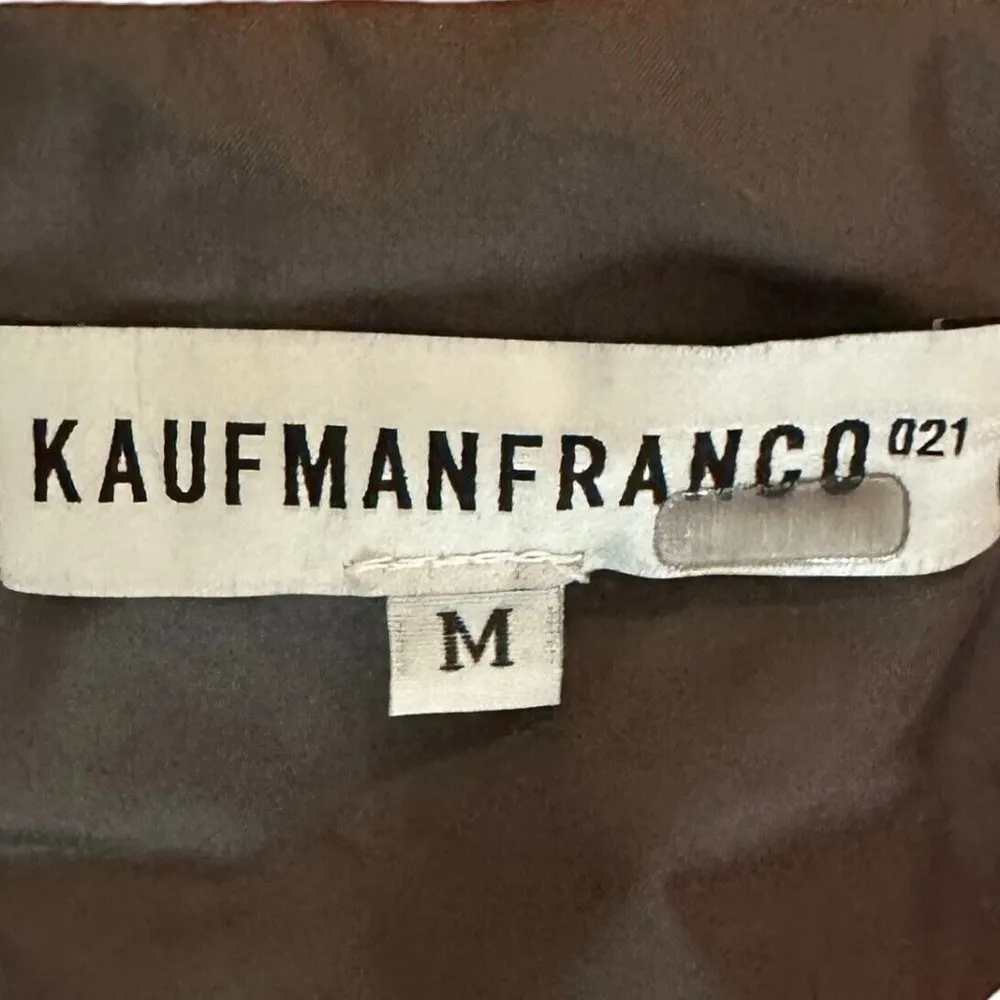 Kaufman Franco Charcoal and Orange High Low Faux Fur Jacket Size Medium Gray - Image 7