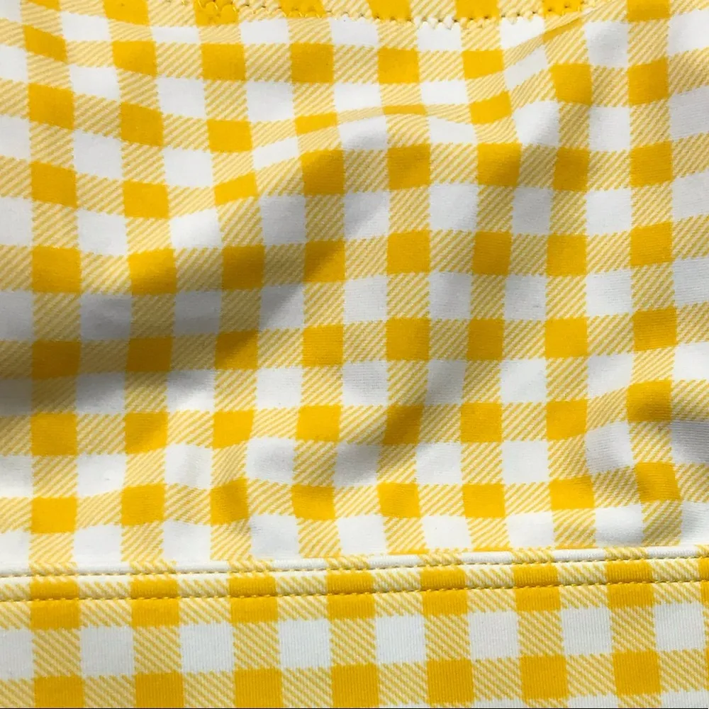 NWT yellow gingham old navy swim top bathing suit top bikini M pool country - Image 5