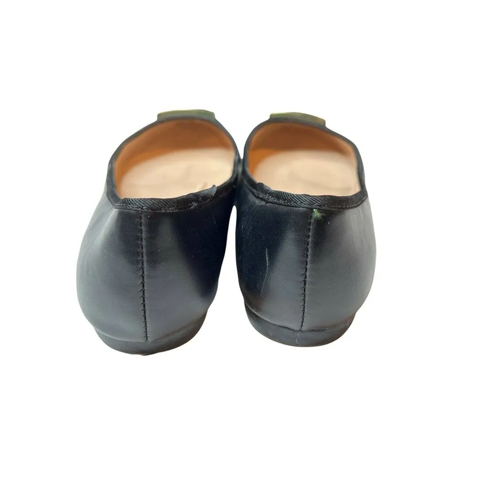 Zara Trafaluc Black Embellished Square Buckle Flats Size 36 / 6 - Image 5