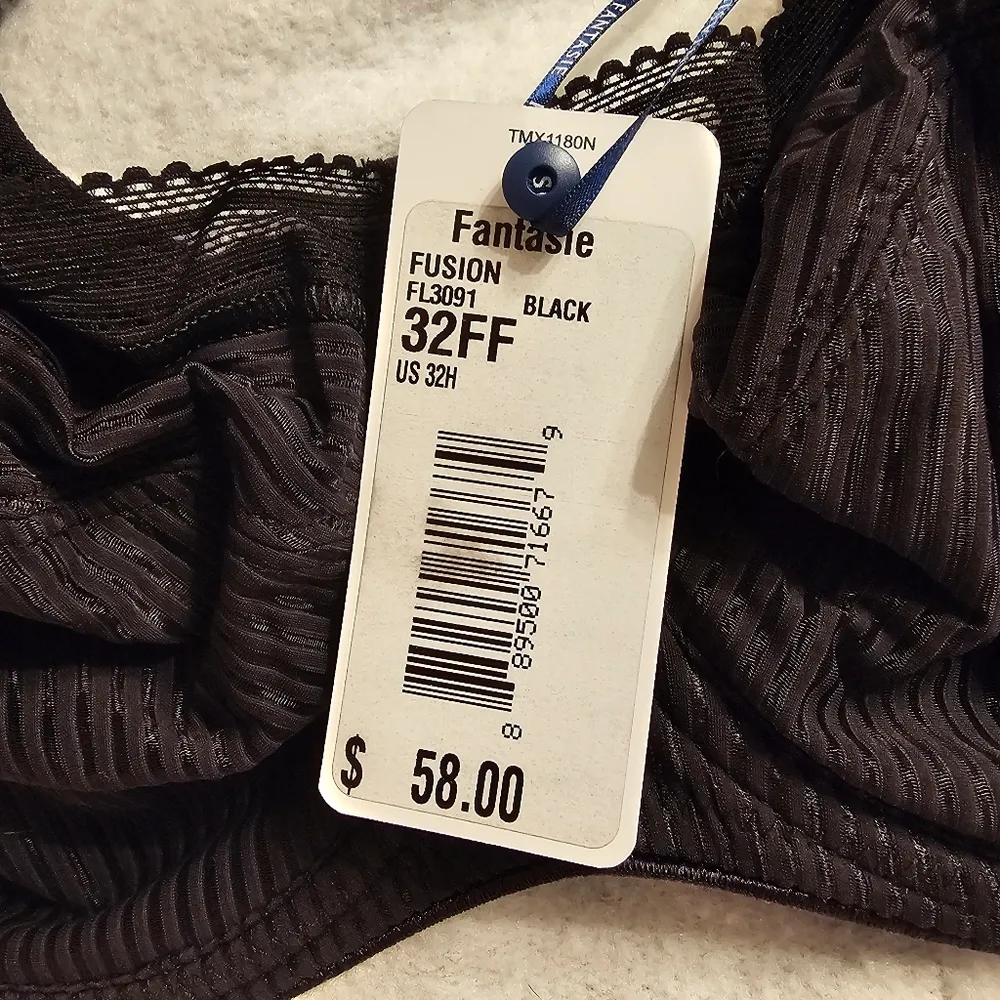Fantasie Fusion Underwire Side Support 32H 32FF Black Bra Size undefined - Image 3