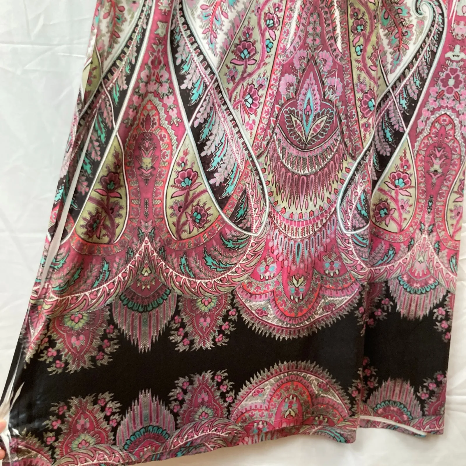 Grayson Pink Paisley Floral Maxi Dress Womens S Boho Hippie Vacation Artsy Boho White - Image 10