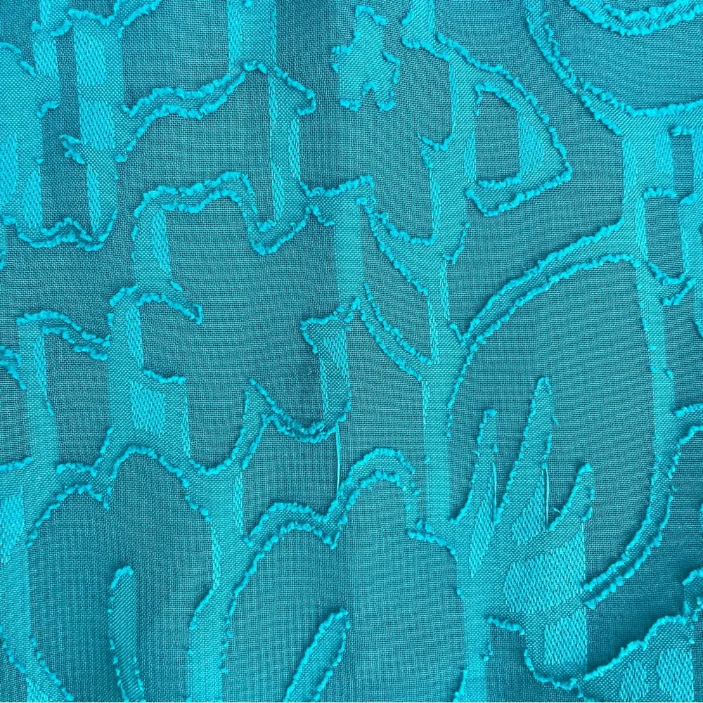 HD in Paris Womens Dress Teal Blue Floral Jacquard V Neck Hi Low Hem Size Small - Image 7