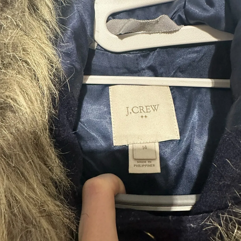 J Crew chateau vail parka navy blue 14 wool j.crew - Image 12