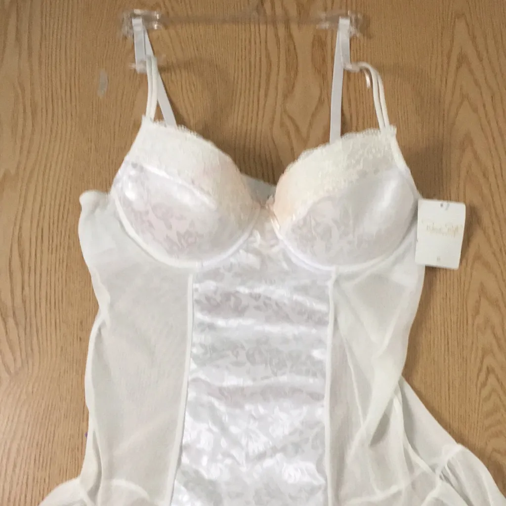 New Women’s Rene Rofe Underwired Lingerie Chemise Gown Slip Ivory Size Medium White - Image 3