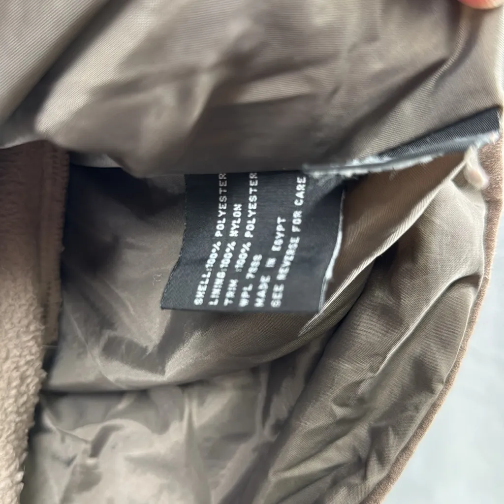 Bromley Sport Women's brown faux suede removable fleece liner hooded coat L Size L - Image 13