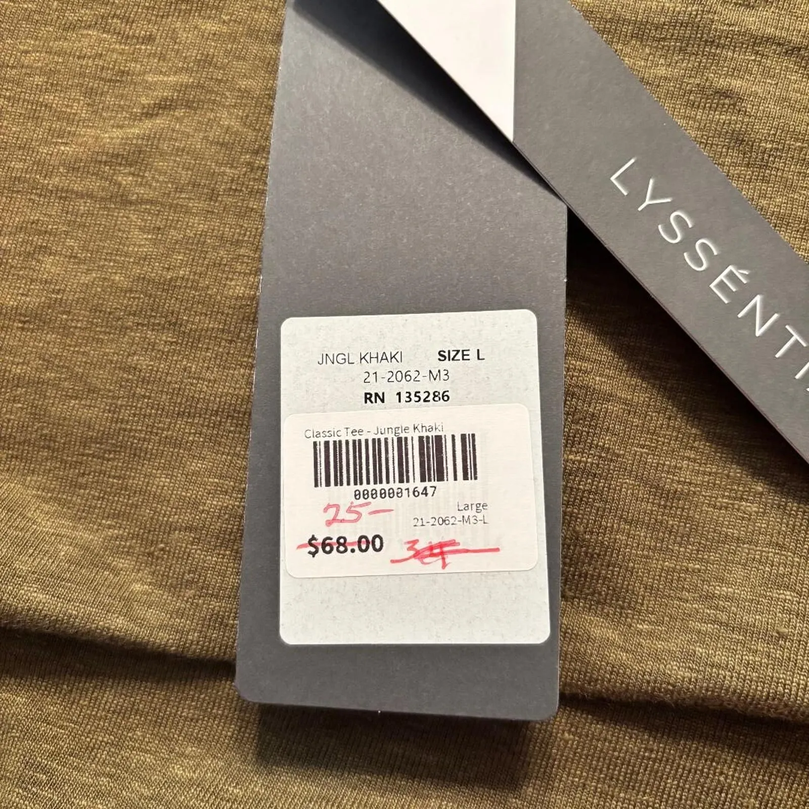 Lysse Jungle Khaki Classic Tee Short Sleeve Women's Size L 95% Linen NWT - Image 5