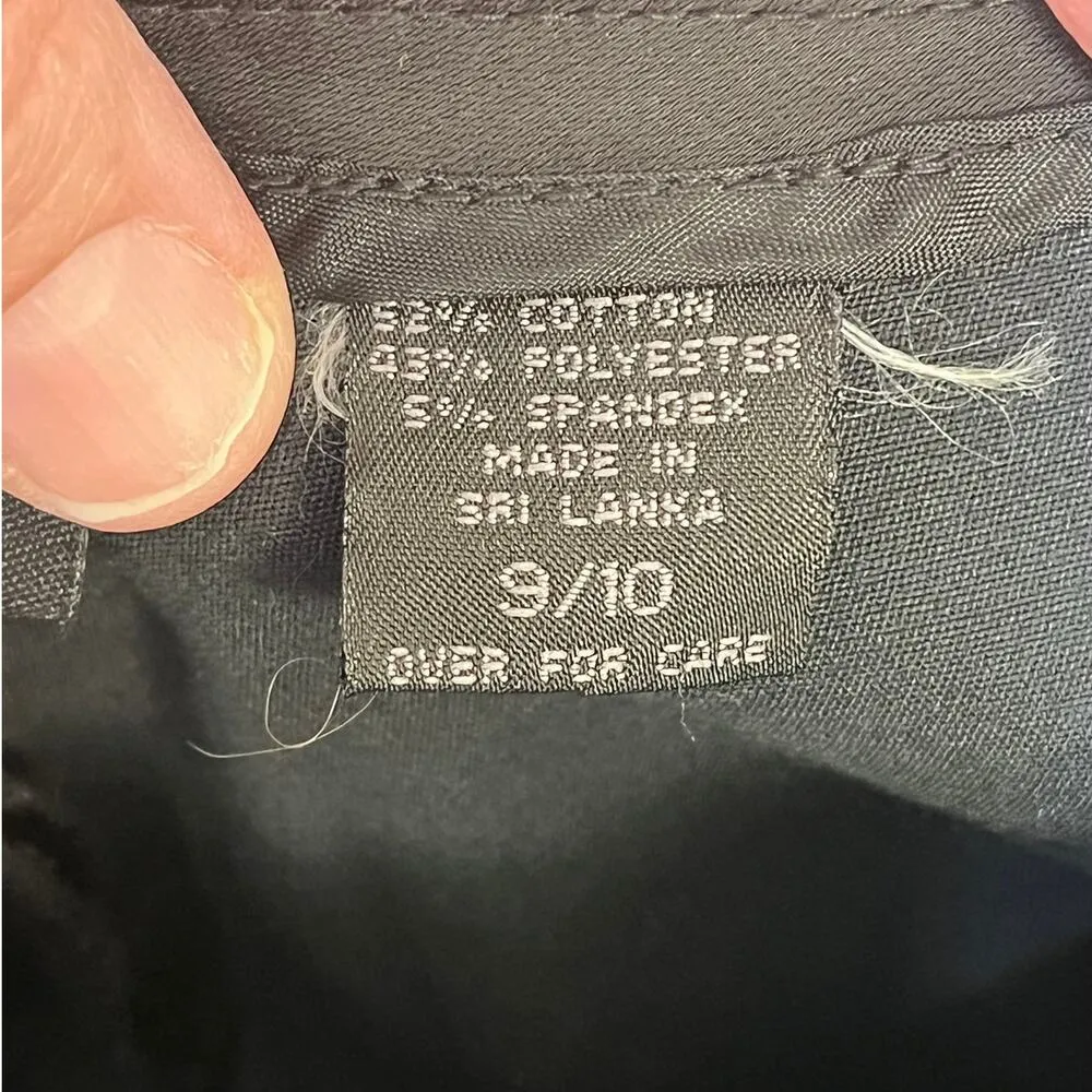 Express Women's Black Vintage Sateen Pants Rhinestones 1990's Y2K Era Size 9/10 - Image 9