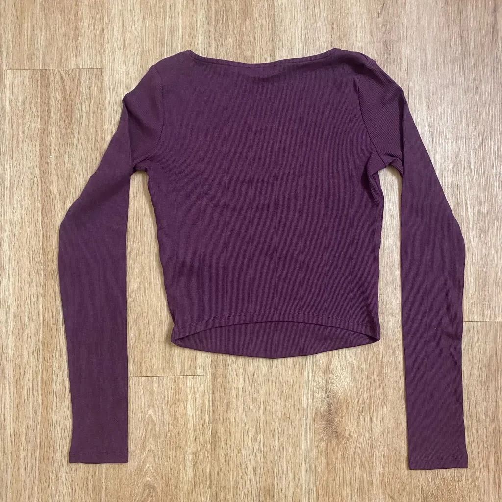 Zara Deep Purple Long Sleeve Top - Image 2