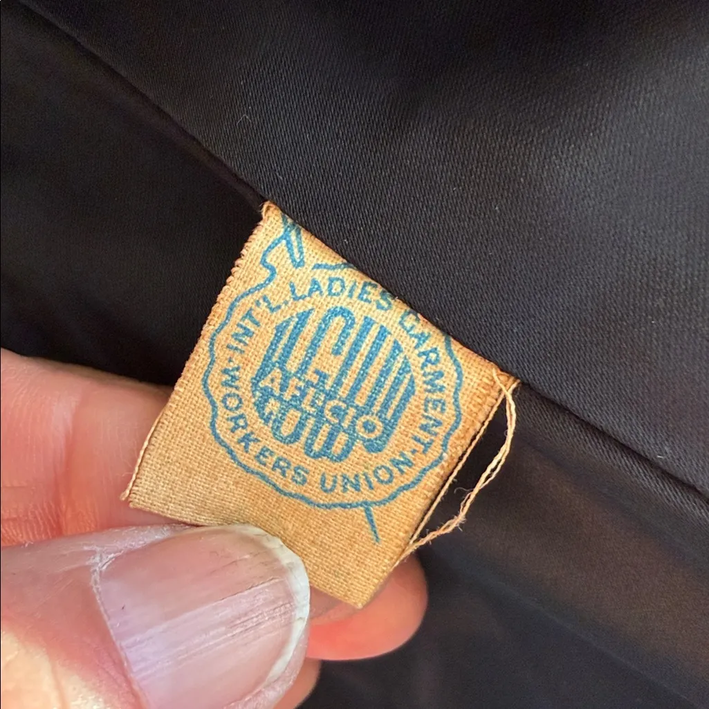 Vintage Lord & Taylor Elegant Black coat fur collar Union made tags 5th ave Size M - Image 5