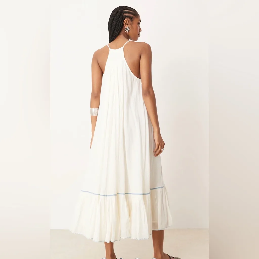 Free People tip toe tulip embroidered midaxi dress in ivory - Image 5