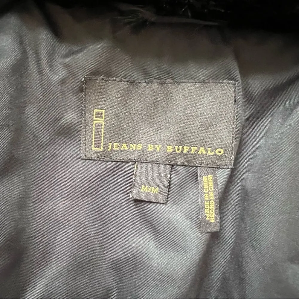 Buffalo David Bitton  Puffer Jacket Fitted Faux Fur Collar Zipper Coat Medium - Image 9