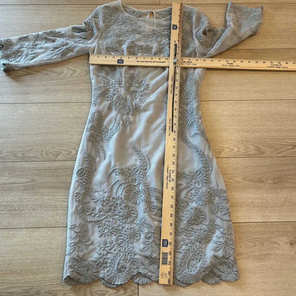 NEW Karen Millen Mesh Lace 3/4 Sleeve Pencil Sheath Dress Mother Size 4 - Image 4