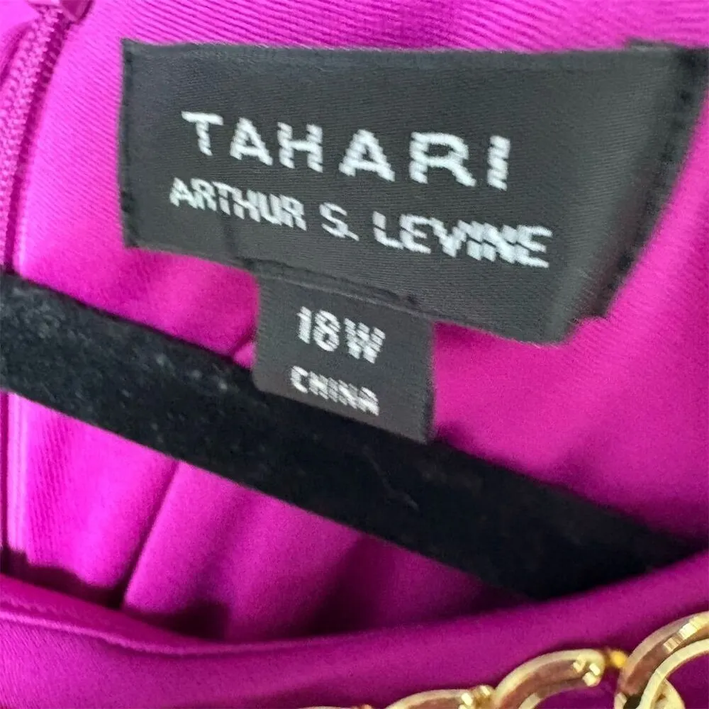 Tahari Women's Plus 18 Pink 3/4 Sleeve Knee Length Dress Formal - Image 5