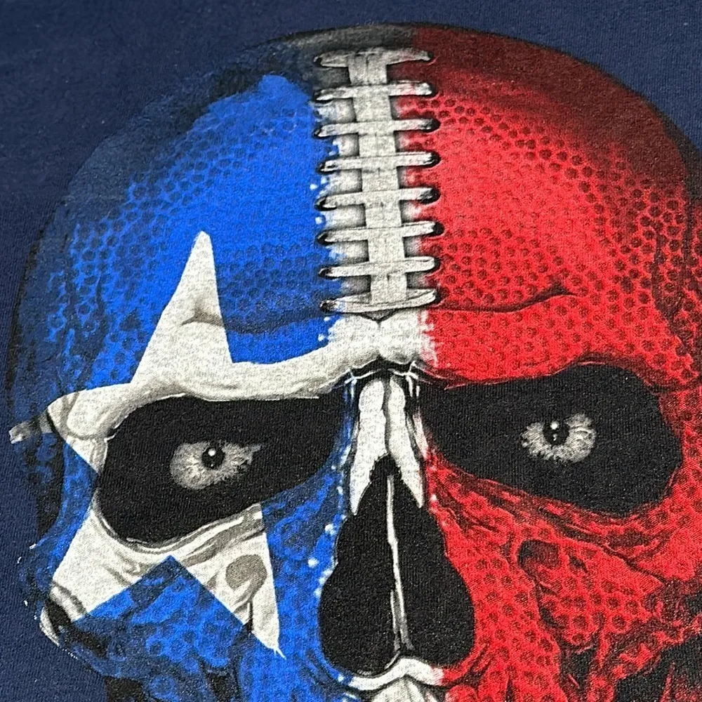 Texas Football Skull Ladies Tee T - Image 7