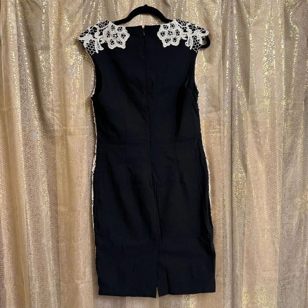 Torrid Black Ivory Embroidered Lace Bodycon Mini Sheath Dress Size 12 - Image 2