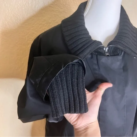 Eileen Fisher‎ Black Wool Trim Jacket Mid  Length Size M - Image 13