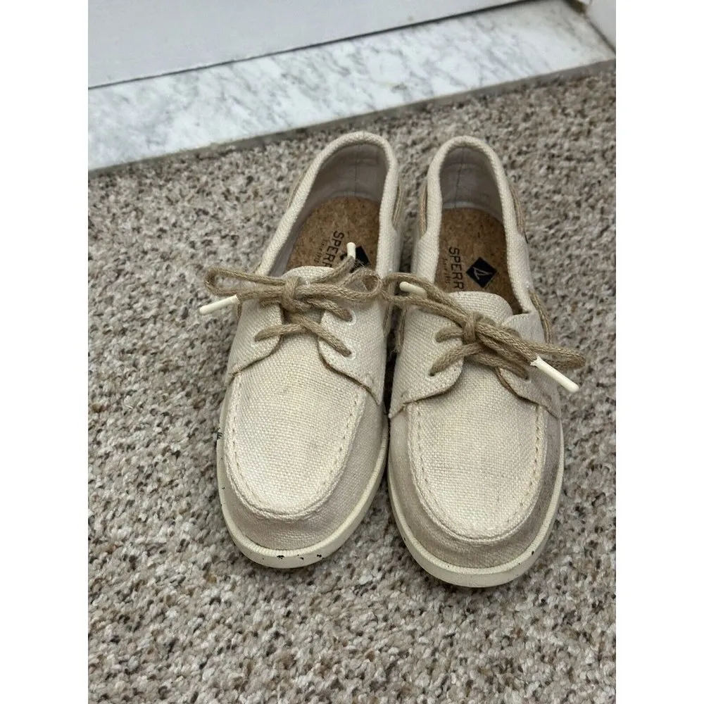 Sperry A/O 2-Eye Boat Shoe 100% Hemp/Ivory Women's Size 7 UK 4.6 Slip On Shoes - Image 3