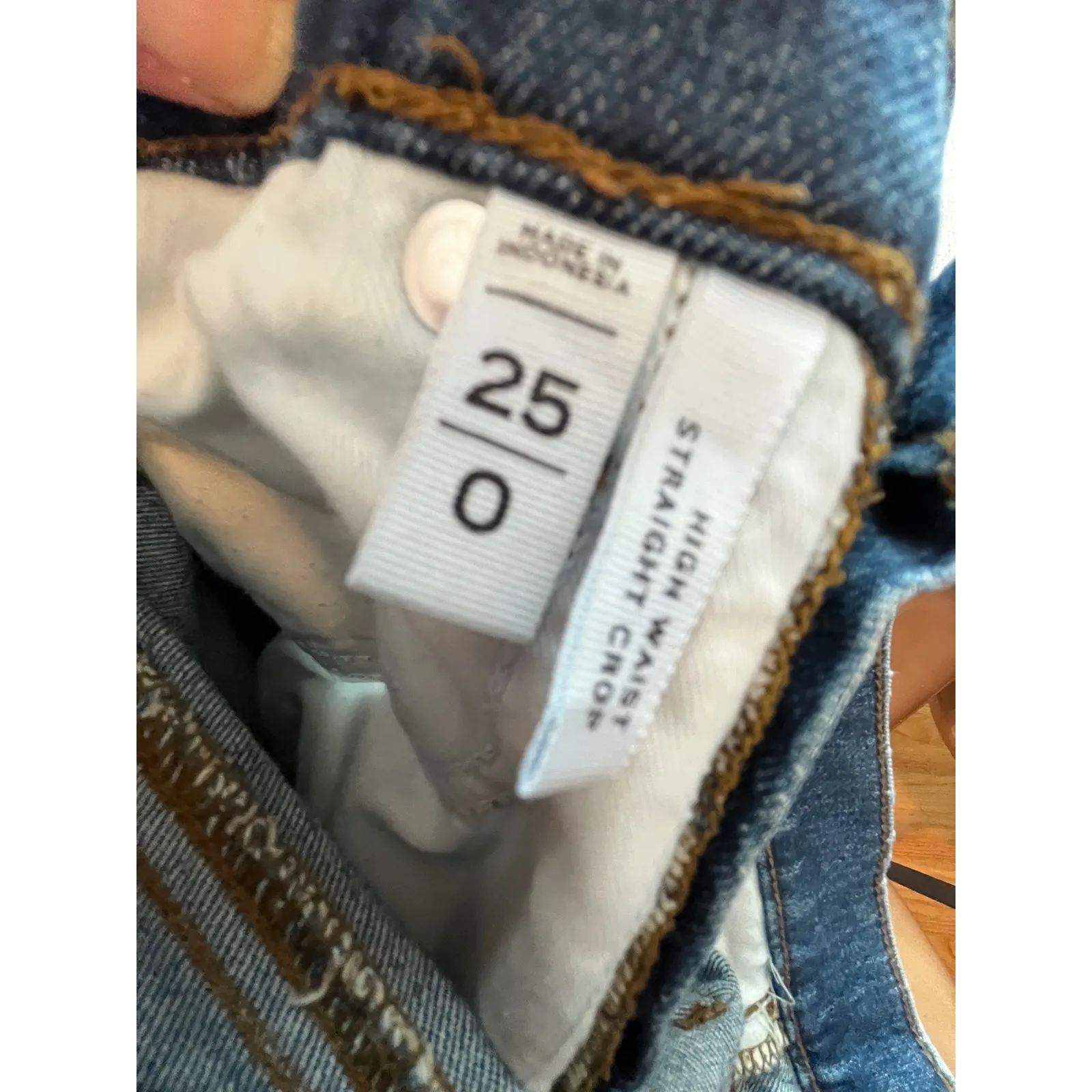 LOFT High Rise Cropped Jeans Distressed Raw Hem Denim Jeans Size 0 - Image 12