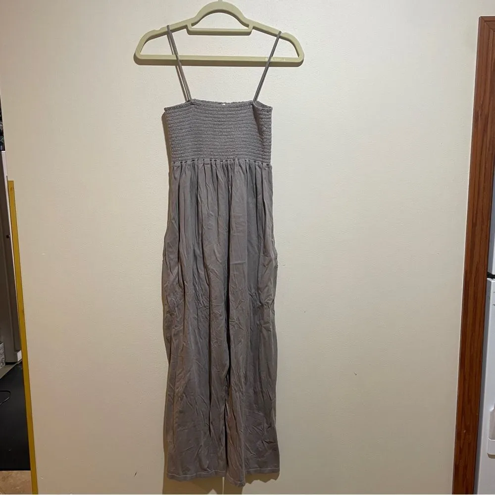 Calder Blake Small Lili Jumpsuit Anthracite Smocked Wide Leg Relaxed Fit Comfy - Image 6