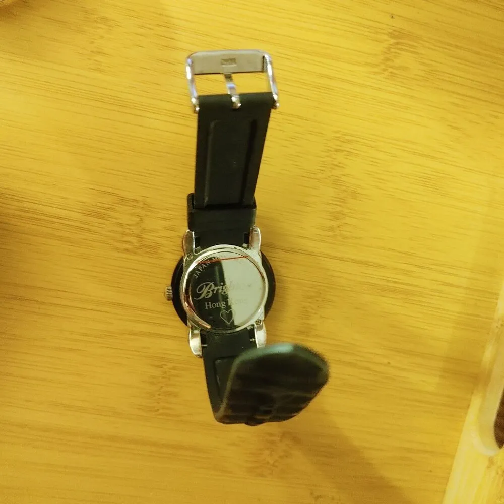 Brighton Watch Hong Kong Womens Quartz Black Silicone Strap Crystal Accents - Image 6