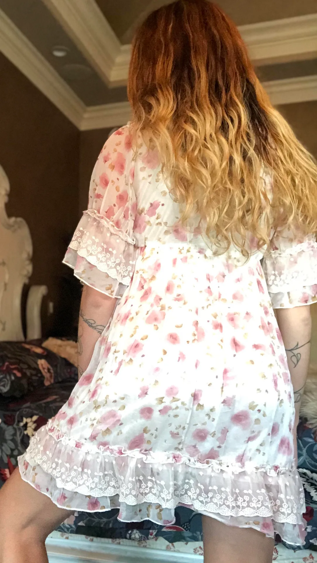 Sexy Lolita Floral Mini Dress Multi - Image 3