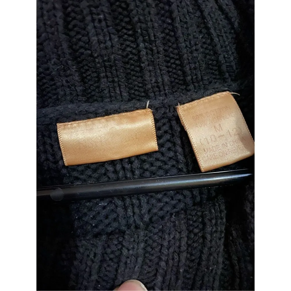 Northcrest Black Cable Knit Cowl/Turtle Neck Sweater Size Medium - Image 5