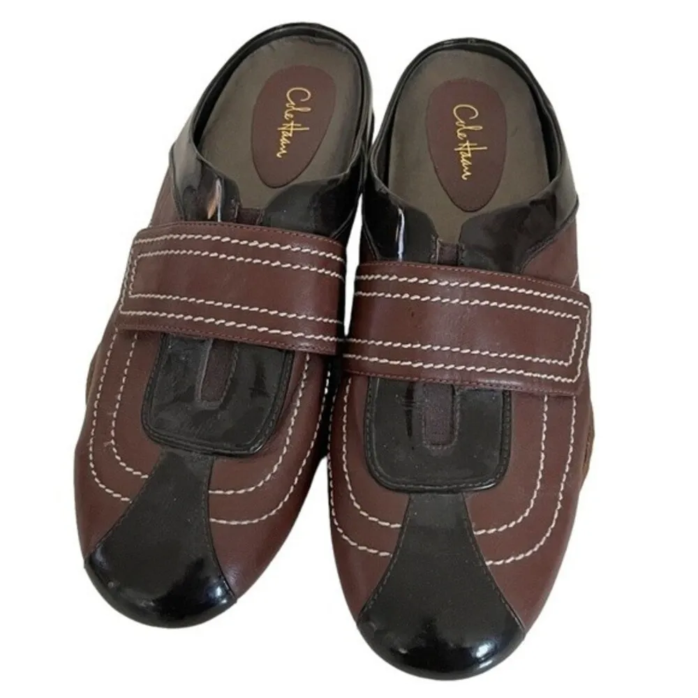 COLE HAAN NIKE AIR Brown Slip On Mules Bria Stitch Size 9.5 - Image 4