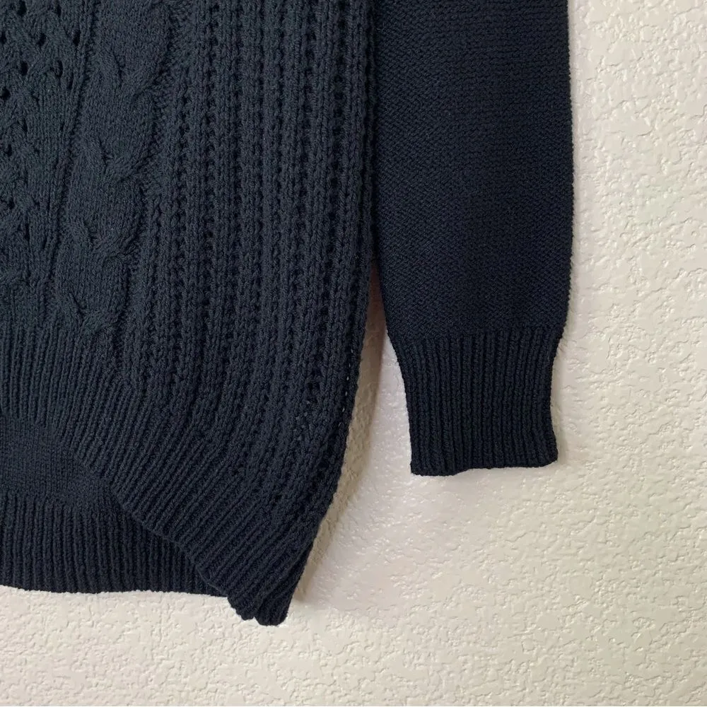 NWT SO Kohl’s Black Cable Knit Black Long Sleeves Pullover Women’s Sweater - Image 6