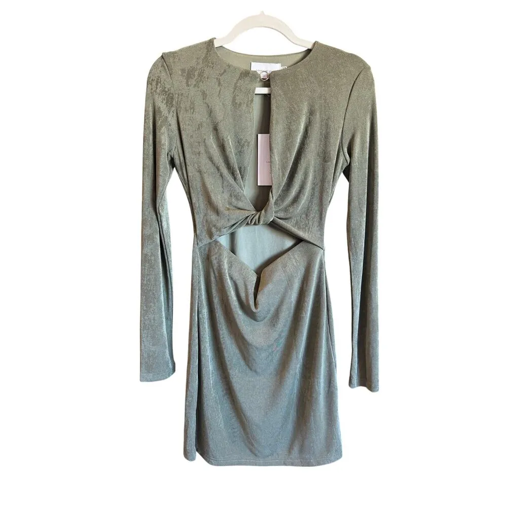 Significant Other Ivy Front Cutout Mini Dress Green NWT SOLD OUT Retail $200 Size 6 - Image 8