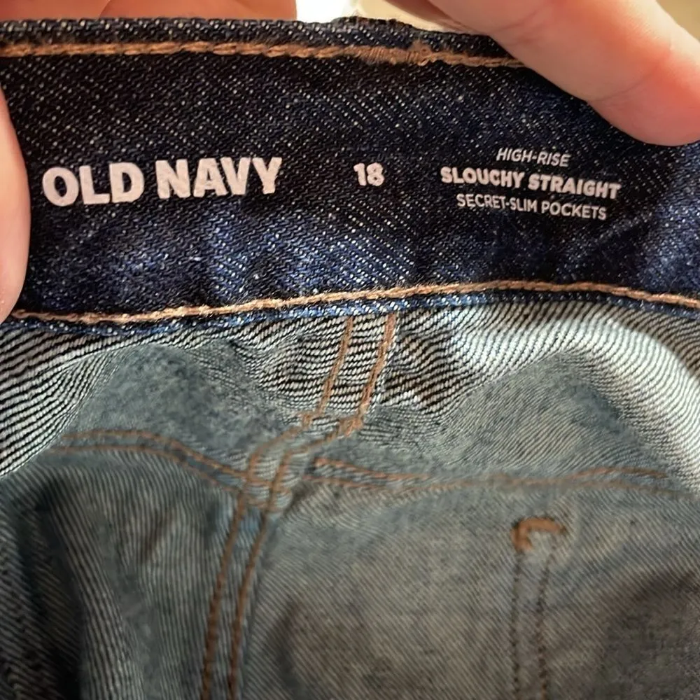 Old Navy High Rise Slouchy Straight Secret Slim Pockets size 18 plus size - Image 6