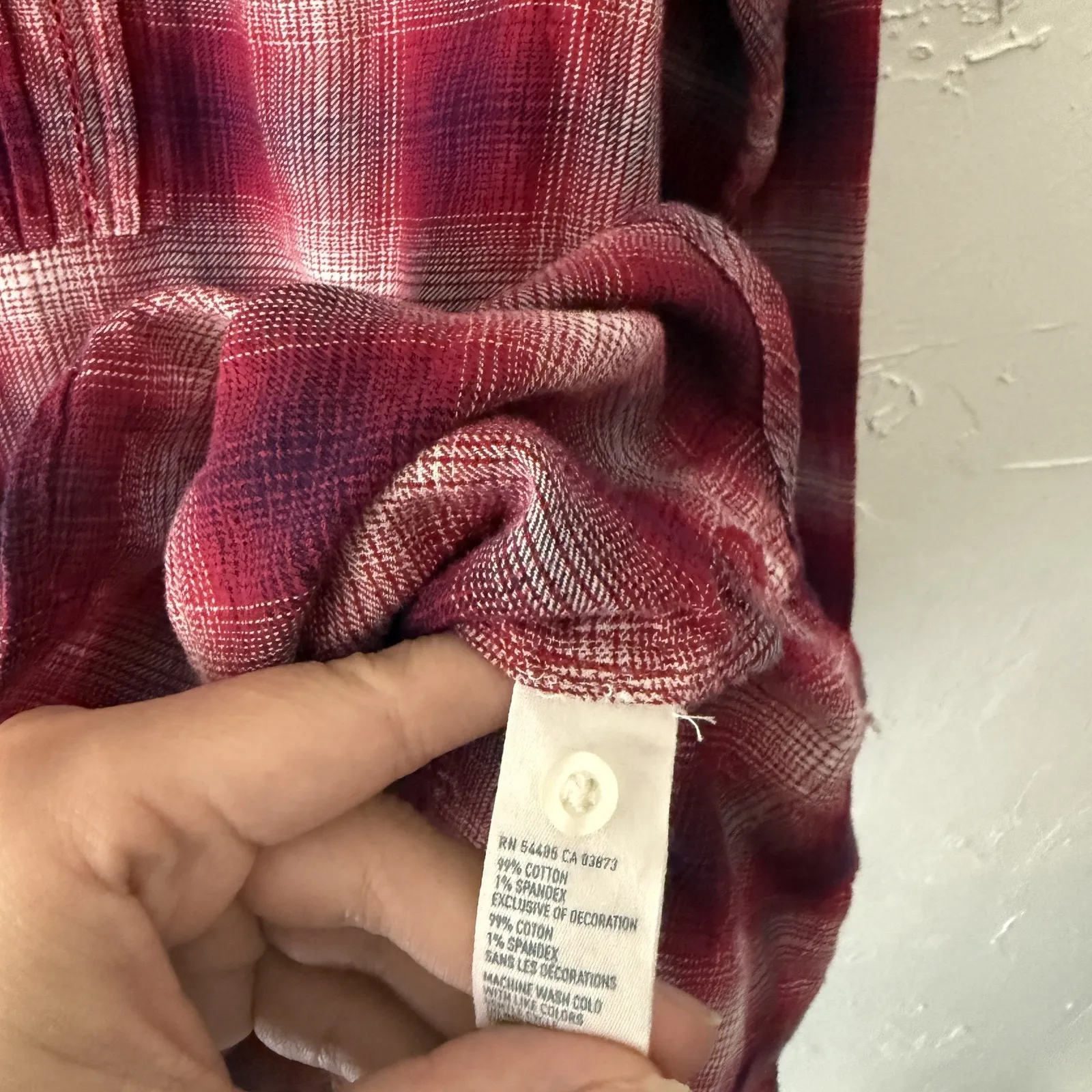 American‎ Eagle Y2k Shirt Small Red Plaid Tunic Tie Waist Babydoll Cotton - Image 7