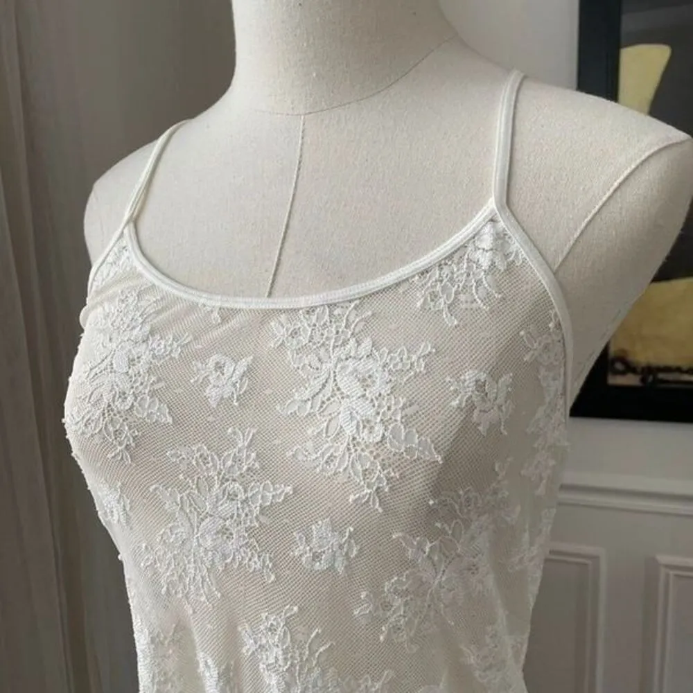Victoria's Secret stretchy sheer lace chemise ivory Small - Image 4