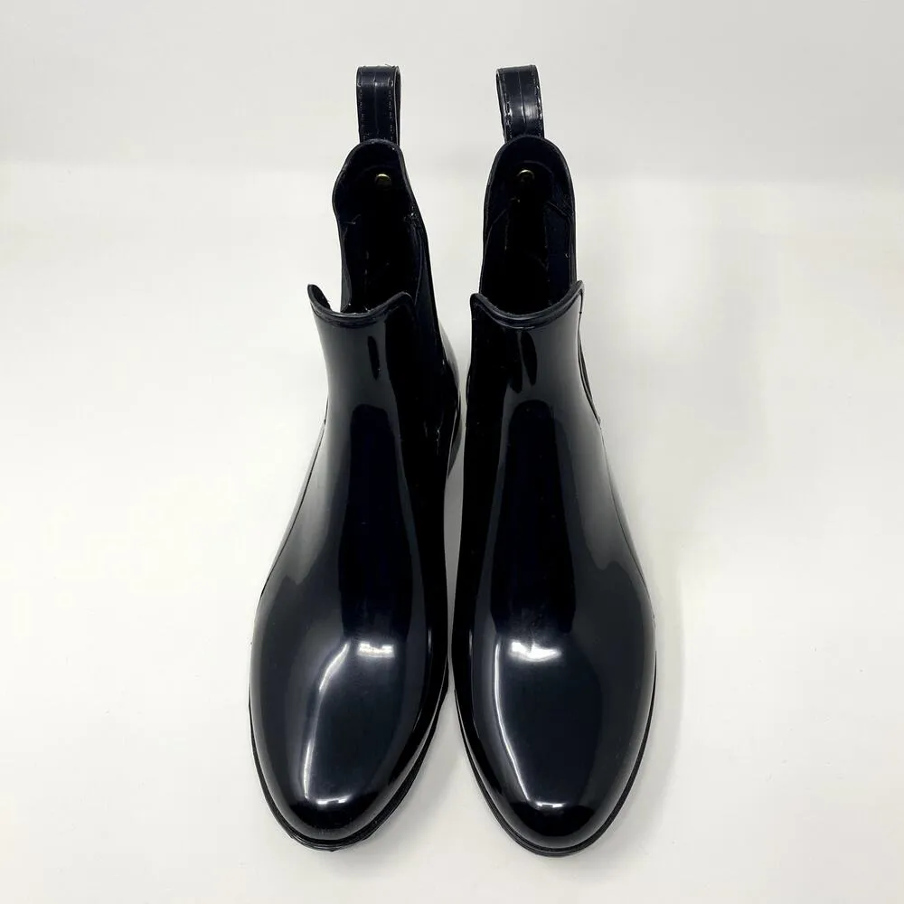 Sam Edelman Tinsley Black Glossy Ankle Chelsea Classic Preppy Rain Boots 7 - Image 2