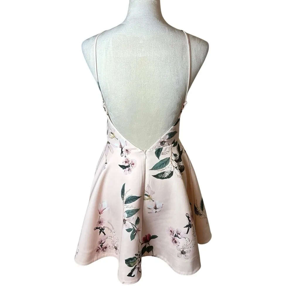 Keepsake The Label Light Garden Floral Pink Flouncy Dress Girly Flirty Preppy - Image 2