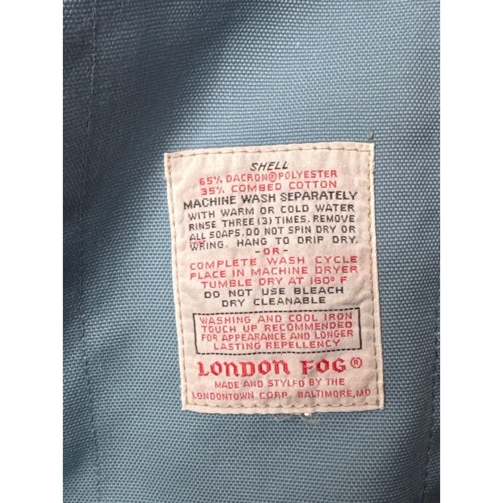 1960s London Fog Blue Belted Rain Coat With Big Pockets fall winter large - Image 10