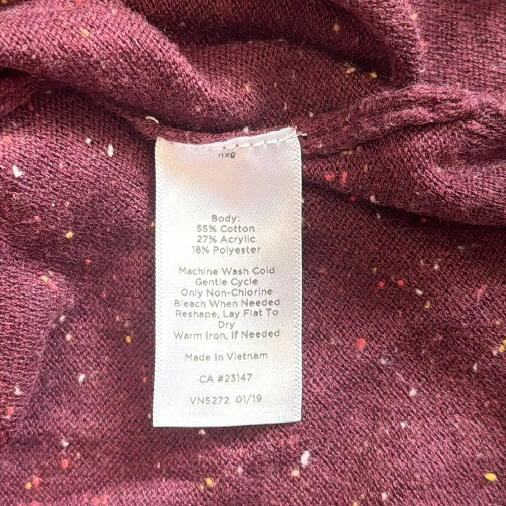 Talbots Maroon Button Cuff V-Neck Sweater - Image 3