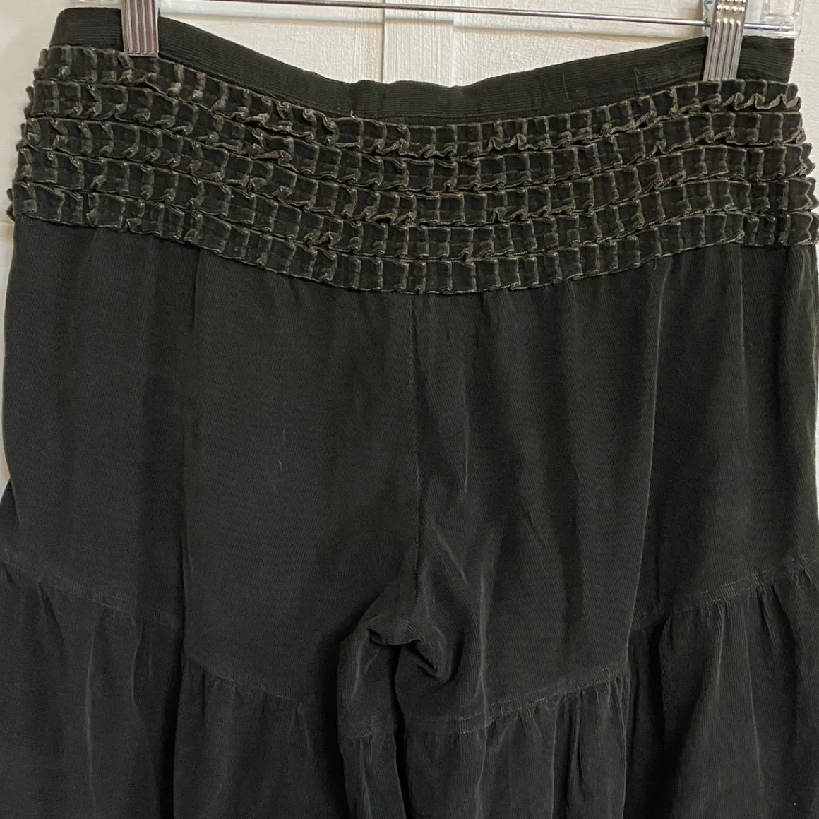 Sans Souci Women's Green Exaggerated Wide Leg Harem Pants Sequin Waistband - S - Image 7