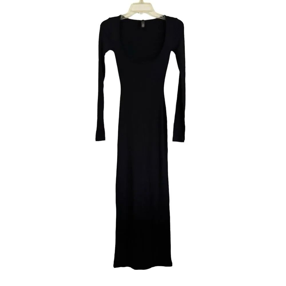 Skims Women's Solid Soft Lounge Long Sleeve Dress Onyx Size Small NWT - Image 7