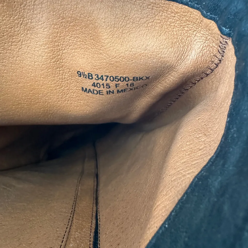 Black Knee-High FRYE Leather Boots - Image 6