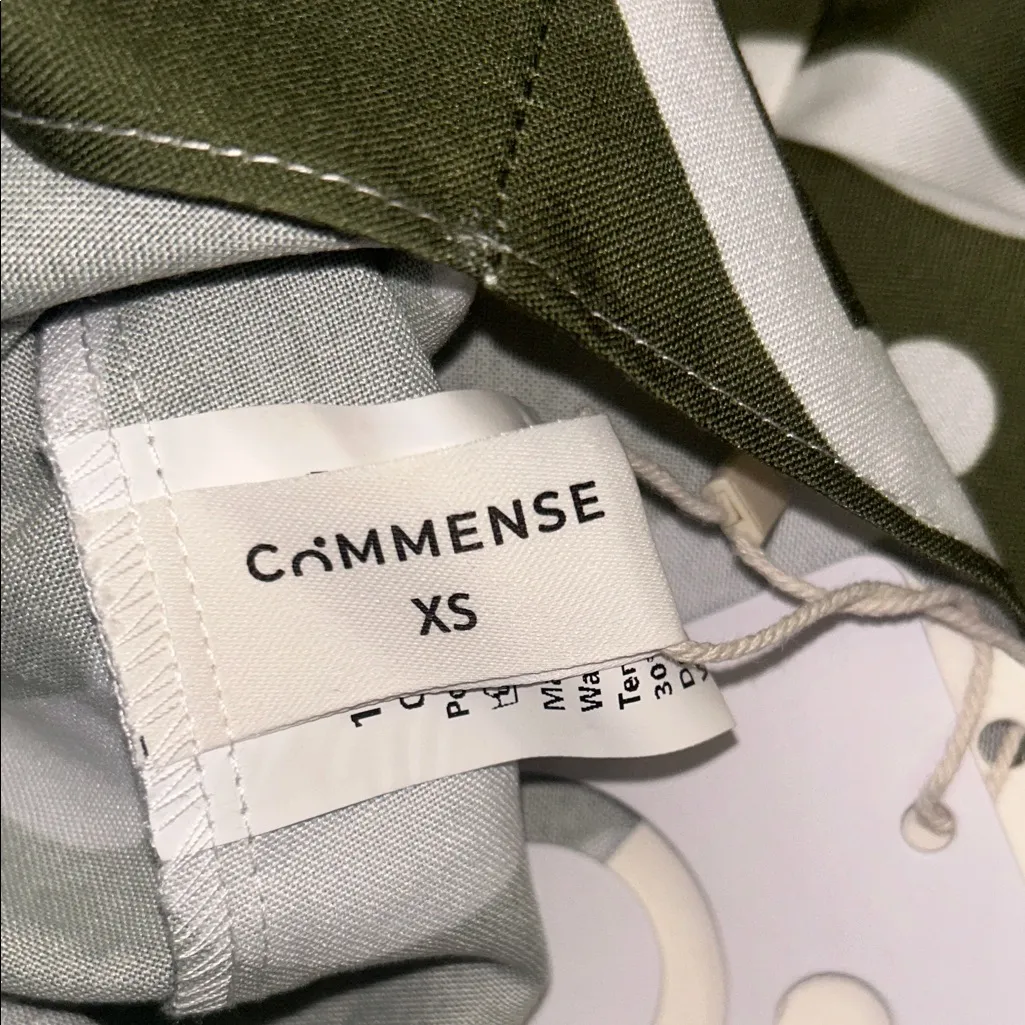 Commense Olive and White Strapless Dress Green Size XS - Image 7