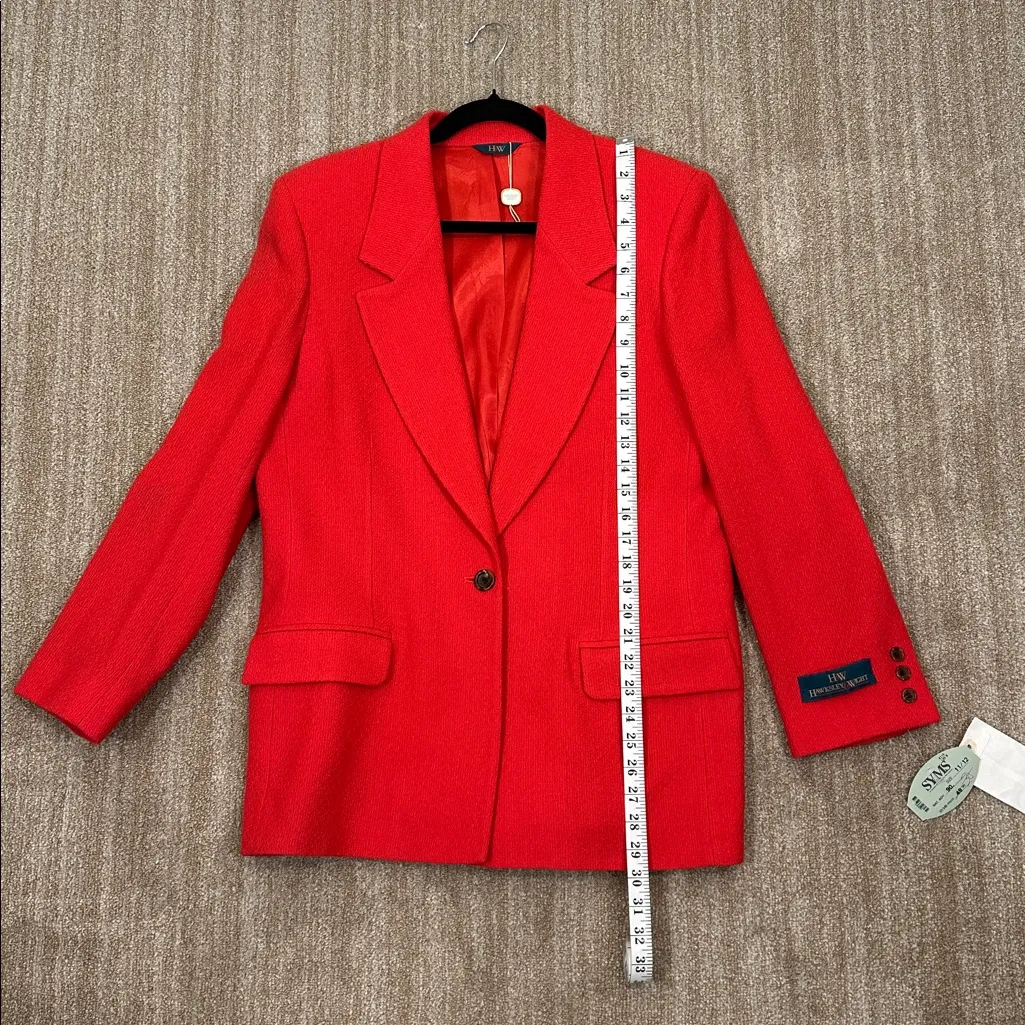 Hawksley & Wight NWT Vintage Deadstock Red Valentines Blazer Work Wool Women 12 - Image 4