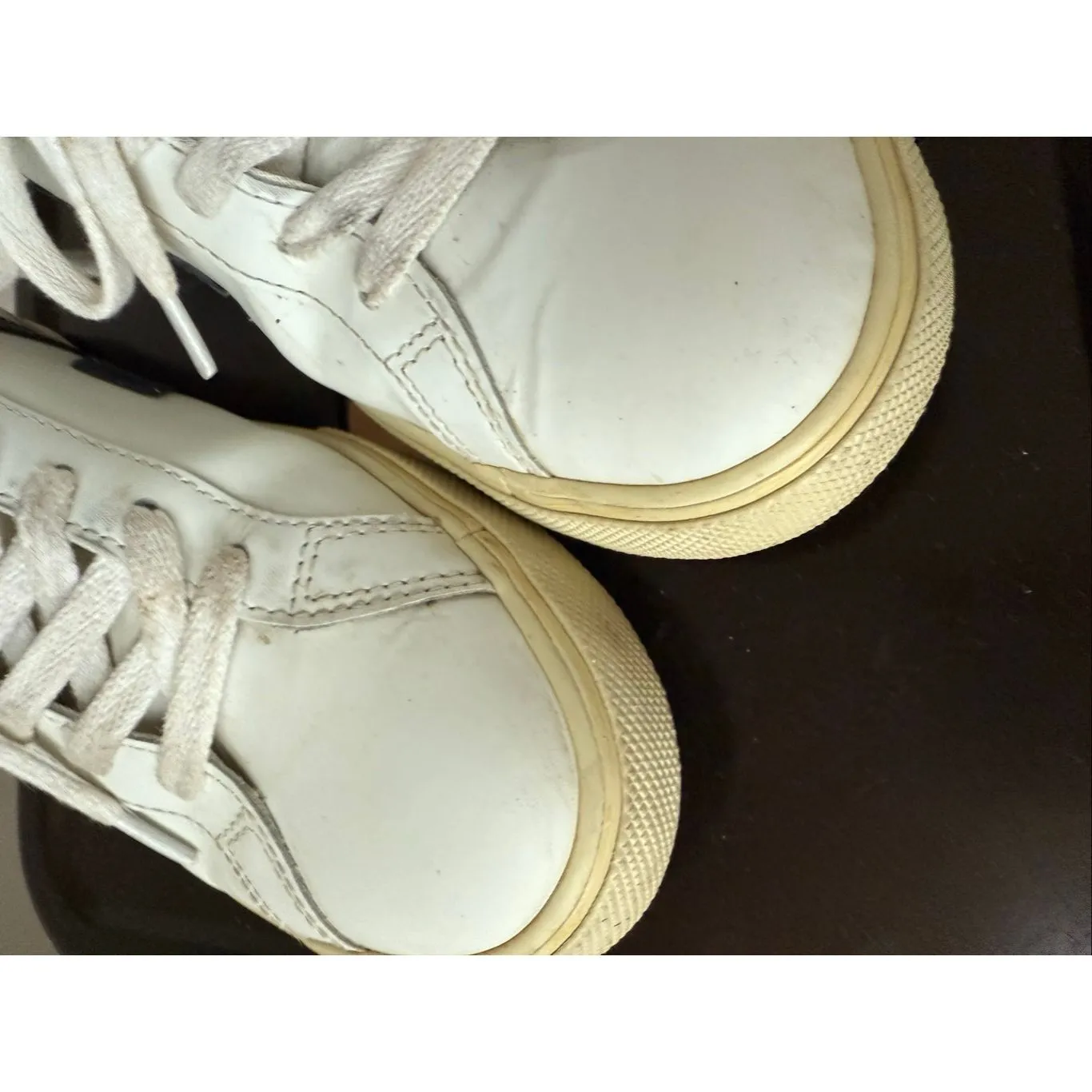 Veja Esplar Logo White Black Leather Sneakers $155 8 - Image 6