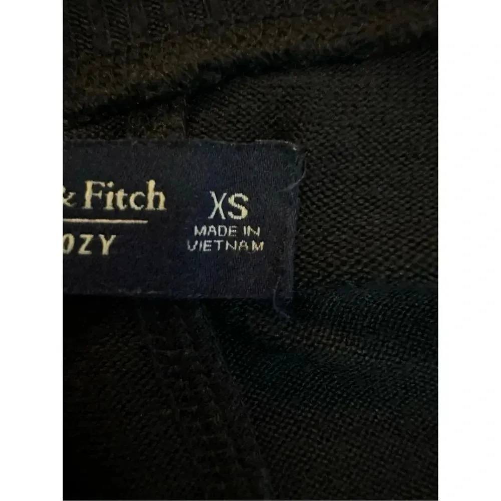 Abercrombie Fitch Soft AF Cozy Sweater Pullover Top XS Black Tie Waist Grunge - Image 5