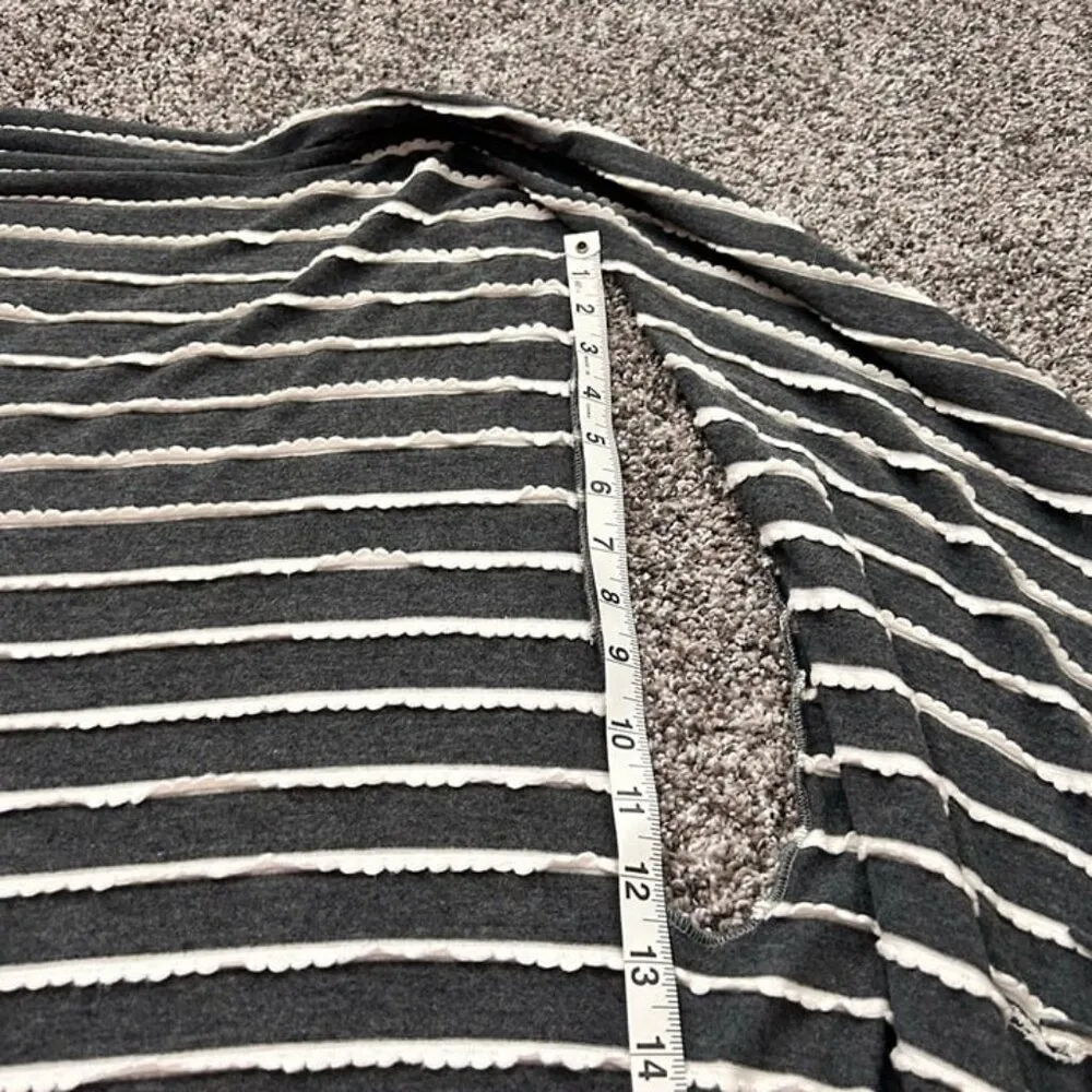 Women's One Size Fringe Striped  Waterfall Cardigan - Reversible - Image 6