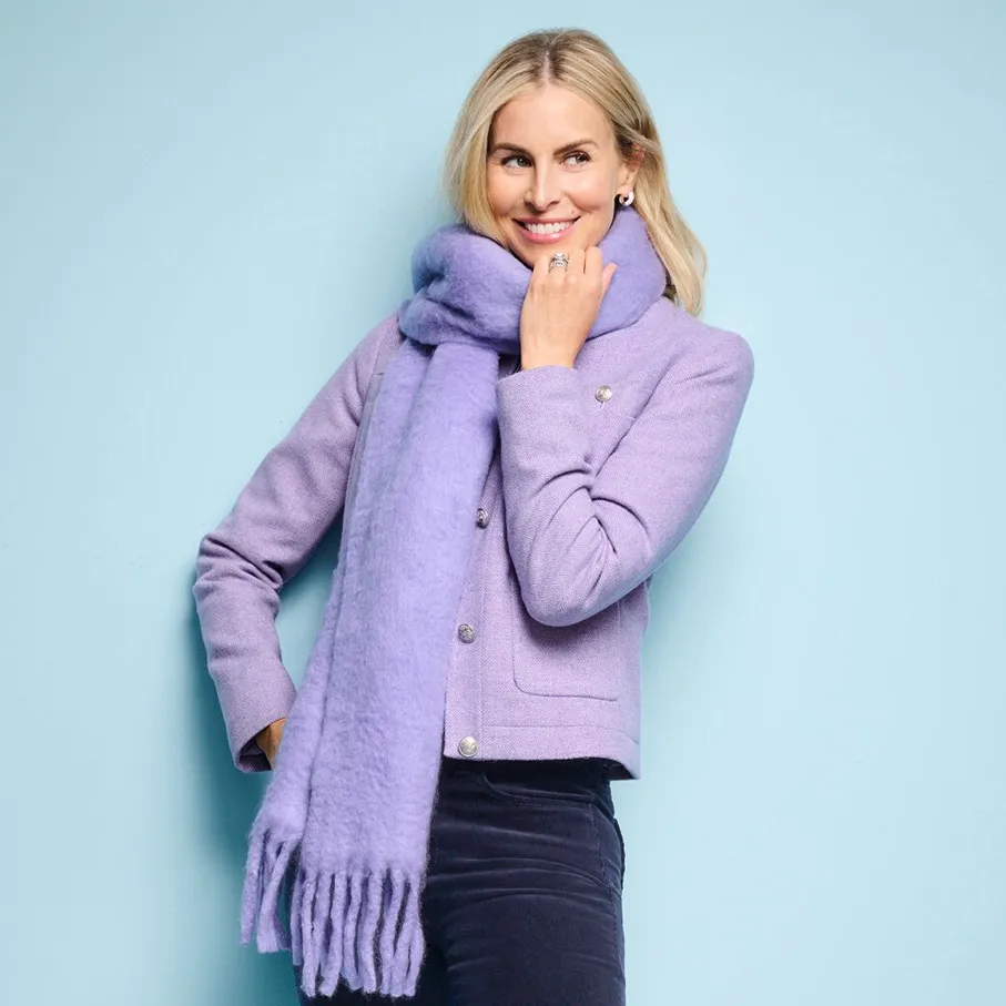 NWOT TALBOTS Bicolor Herringbone Shetland Jacket Lilac Wool - Image 4