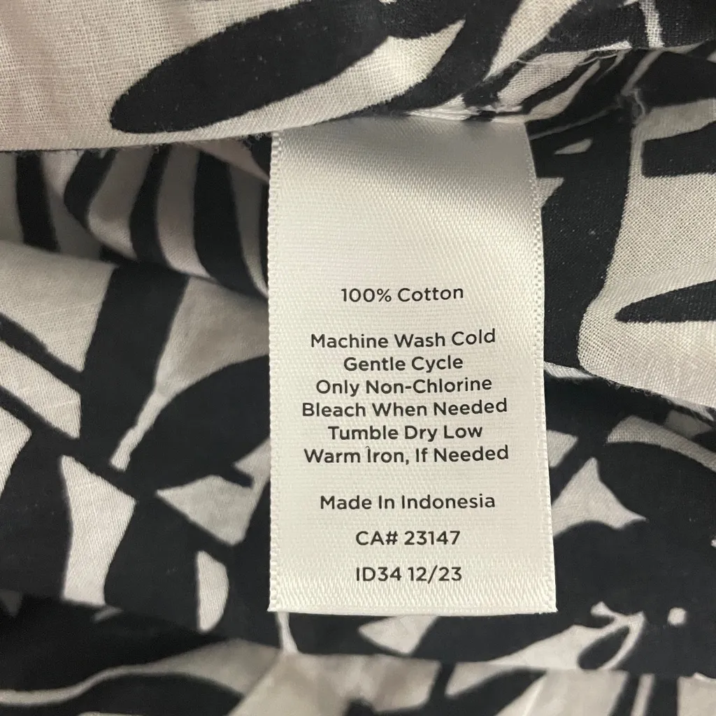 Talbots Womens Button Up Top Size 3X Tropical Fern Jungle Long Sleeve Shirt NWT - Image 6